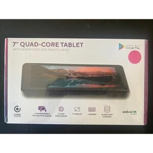 7” Quad Core Tablet w/Headphones and Tablet Sleeve Pink